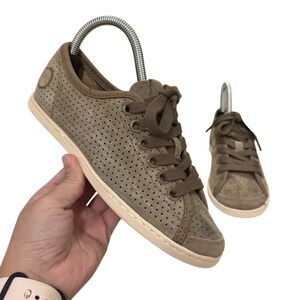Camper Brown Perforated Suede Lace-Up Sneakers Womens EU 35 US 5 Comfort Shoes